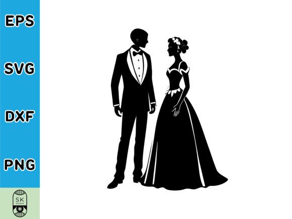 A Newlywed Silhouette SVG for Elegant Craft Projects