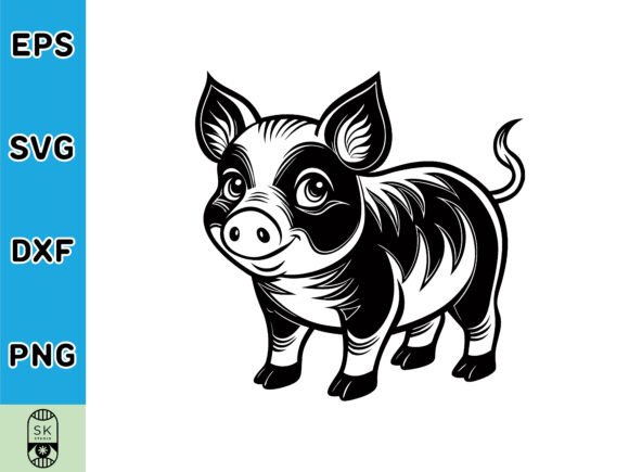 Cute Baby Pig SVG: A Graphic Asset for Crafts and Merchandise