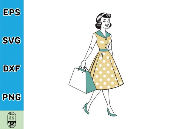 Happy Shopping Retro Woman SVG: A Creative Crafts Graphics Review