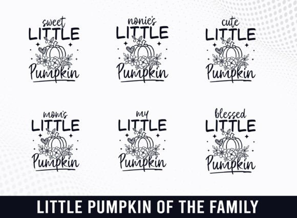 Little Pumpkin Family Floral Fall SVG Graphics for Crafts