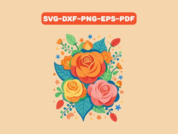 Modern Boho Autumn Fall Floral SVG for Graphics and Crafts